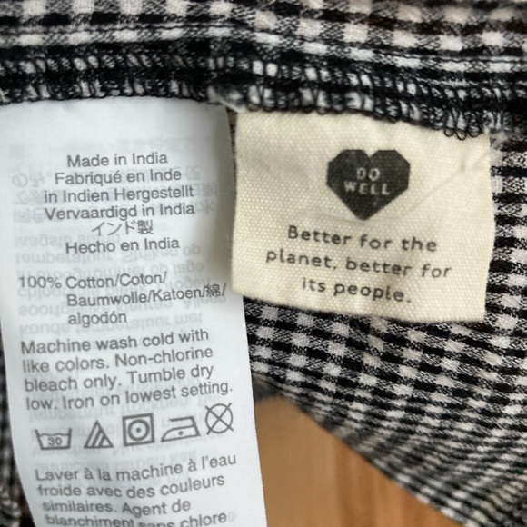 Madewell black and whit checkered ruffle sleeve tank 6 Medium - Picture 4 of 4